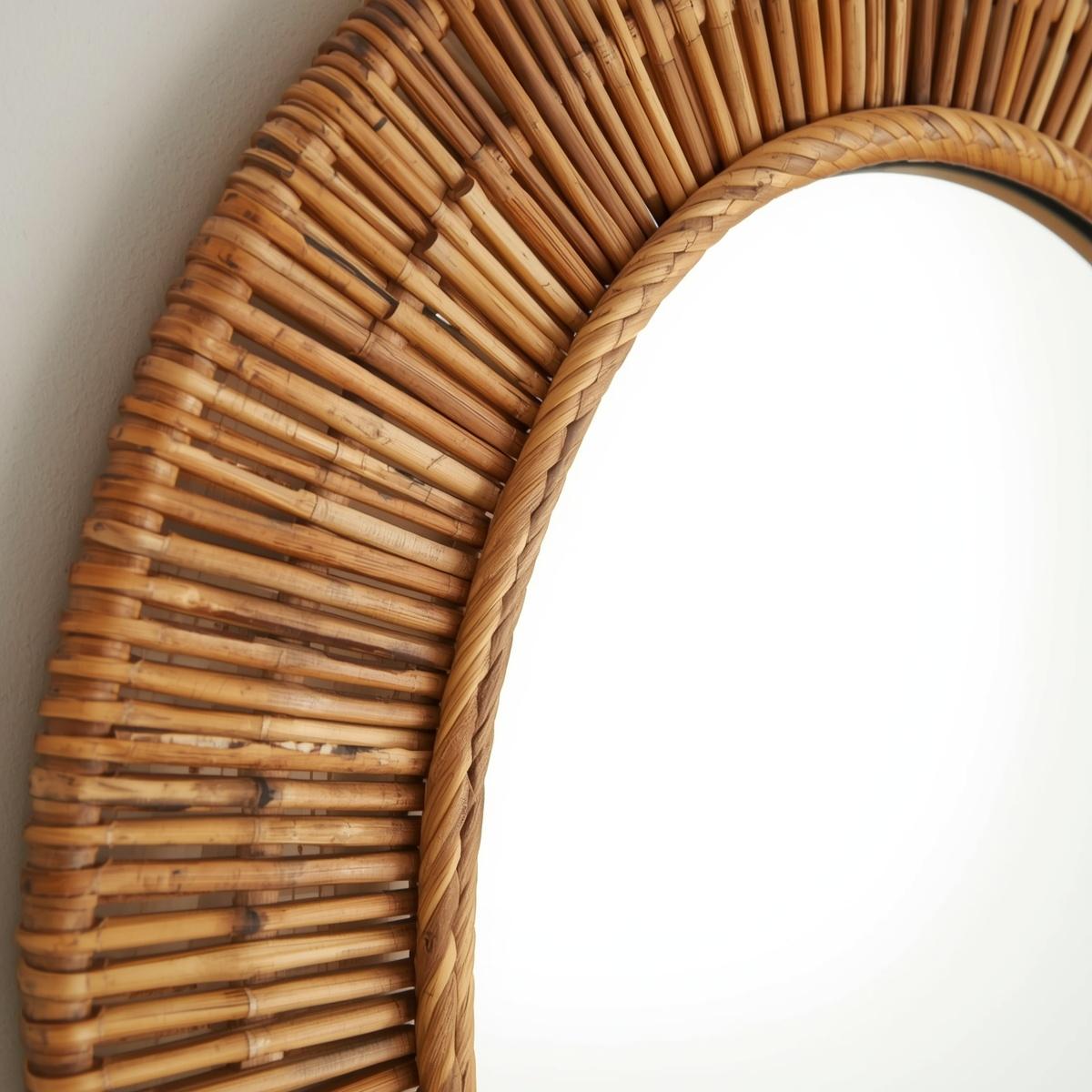 Frame Cermin Bambu Oval